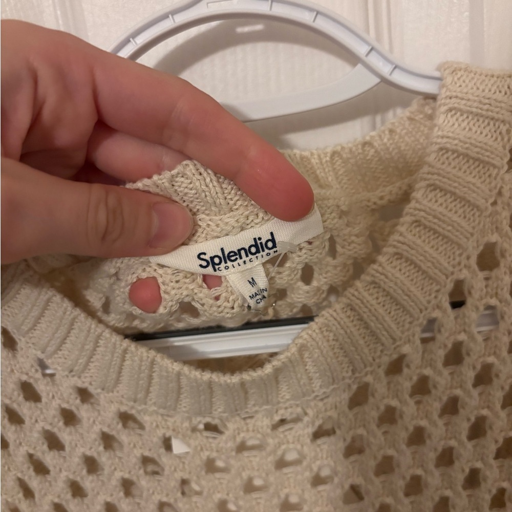Splendid Cream Crochet Mesh Midi Dress NWT | Size M - Picture 4 of 6